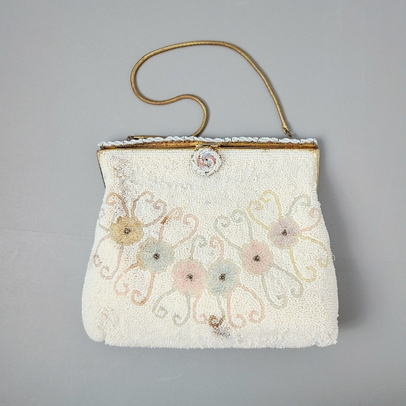 Walborg Handbags - Walborg Made In Belgium Handmade 30s 40s Pastel Beaded Vintage Bag